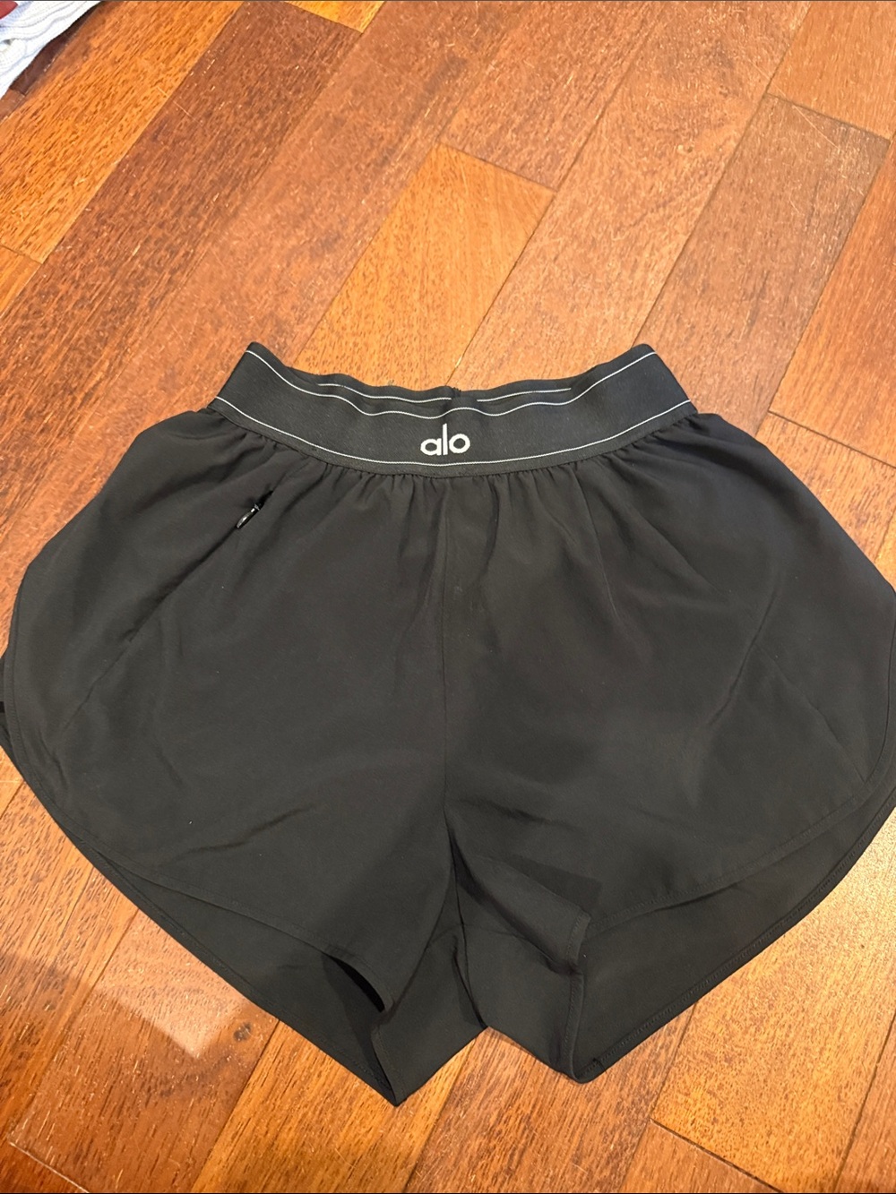 ALO Yoga Black Athletic Shorts with Signature Waistband